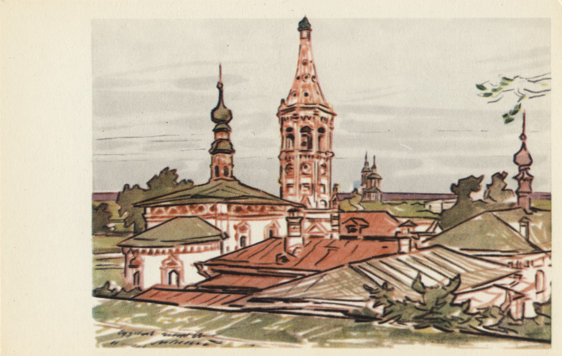 Суздаль. Никольская церковь 1720-1739 гг. Вид с крепостного вала