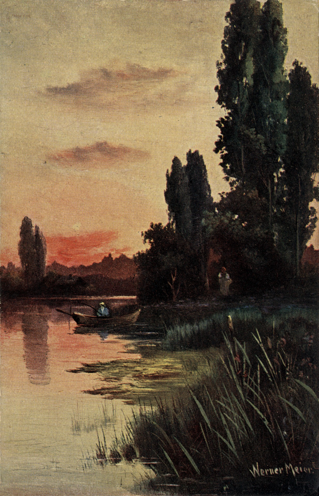 Закат на озере