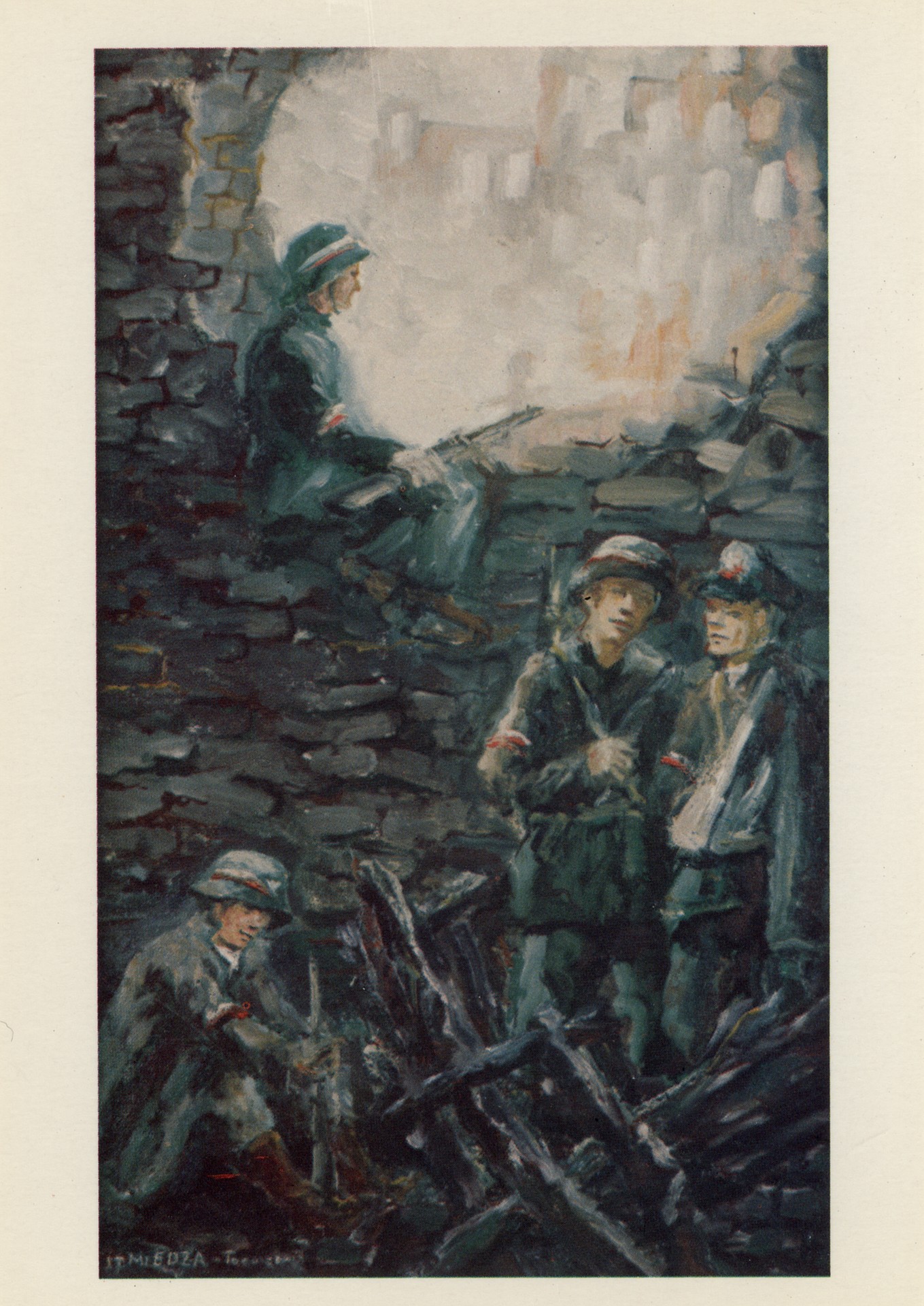 Пост повстанцев в разрушенном доме