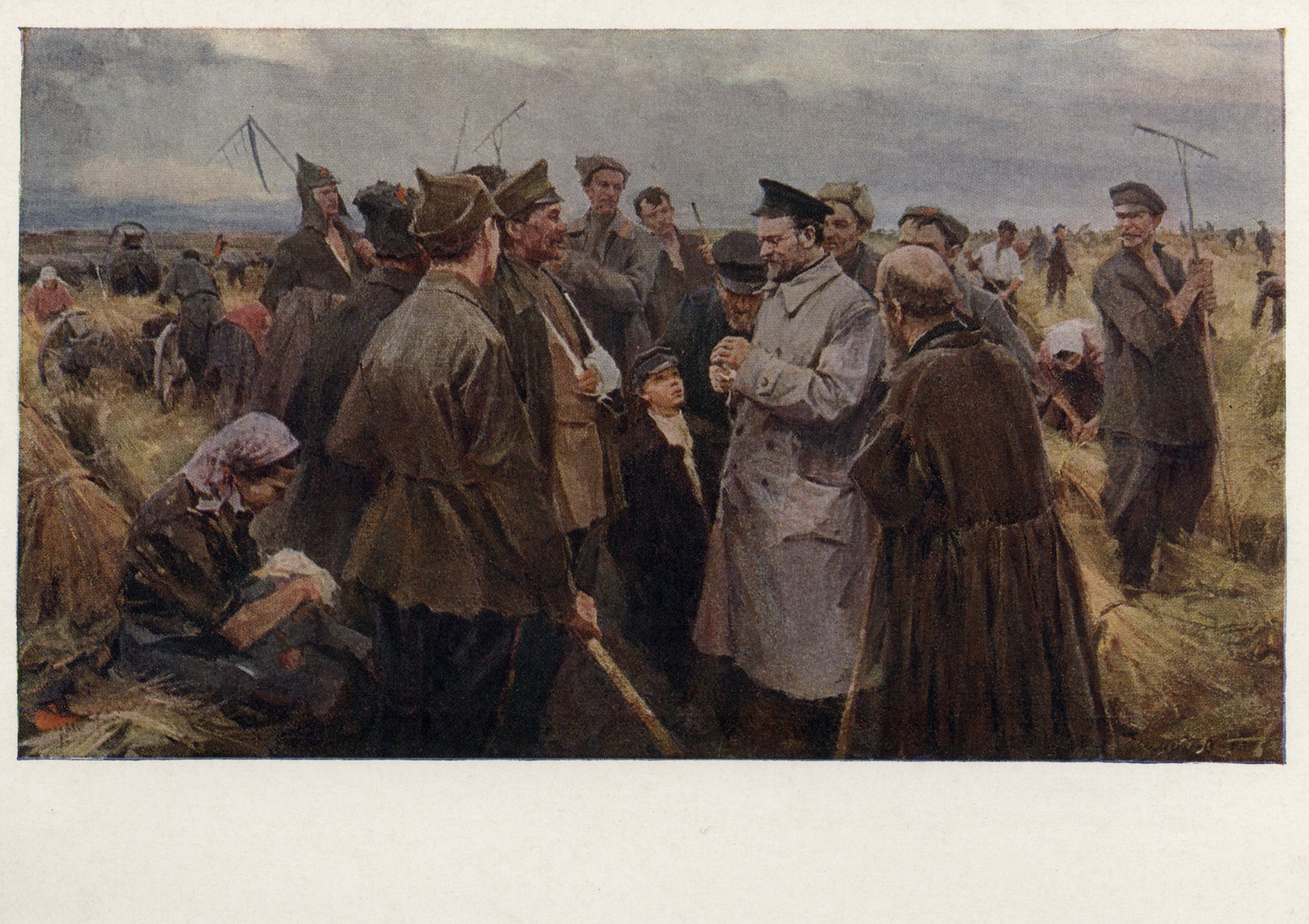 Калинин на уборке урожая в Аткарском уезде