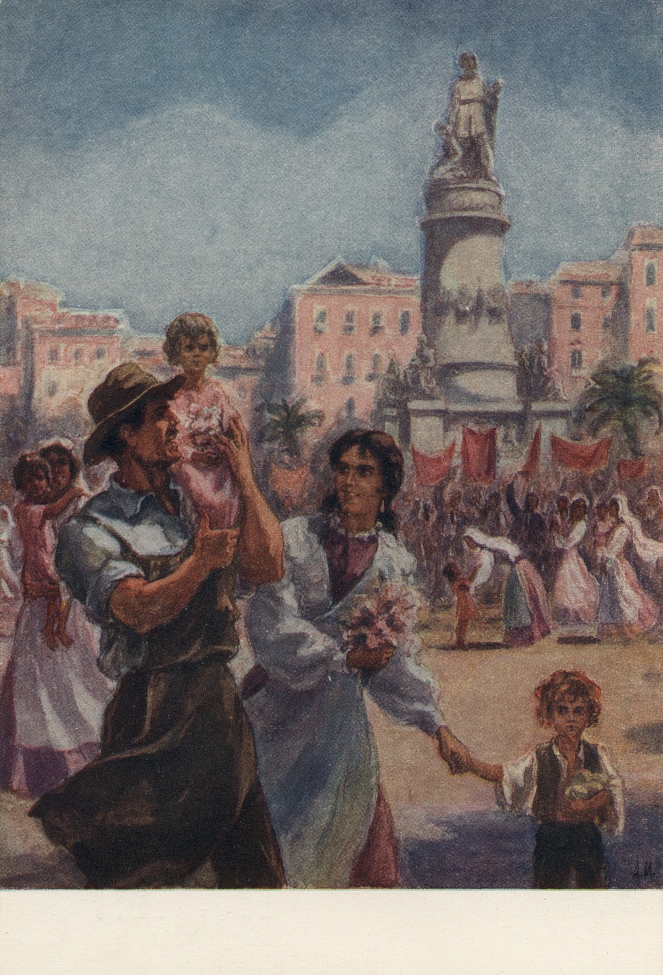 Встреча в Генуе детей бастующих рабочих города Пармы