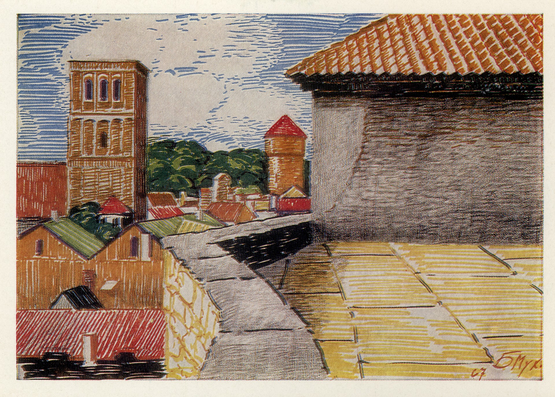 Вид с Вышгорода на башню Кикин де Кэк