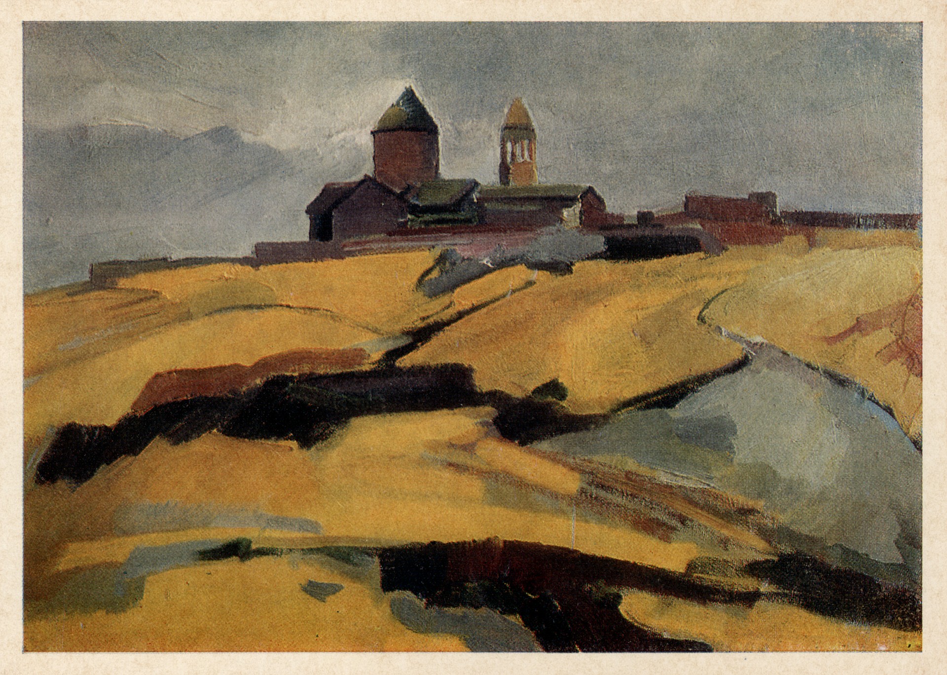 Пейзаж с архитектурным памятником