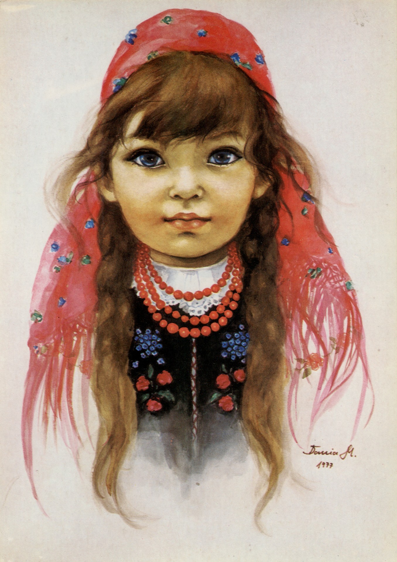 Девочка с красным ожерельем