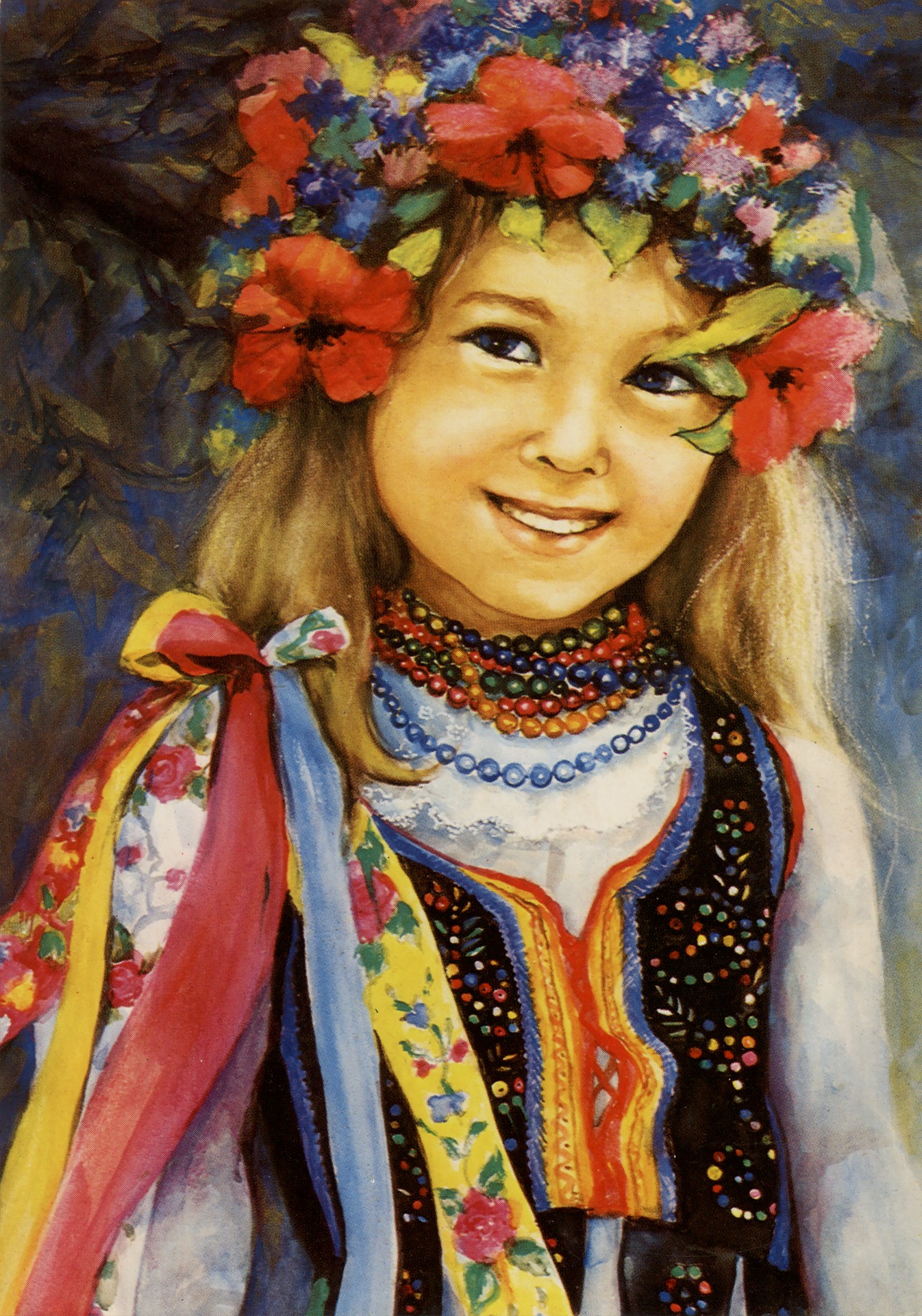 Девочка с венком из цветов