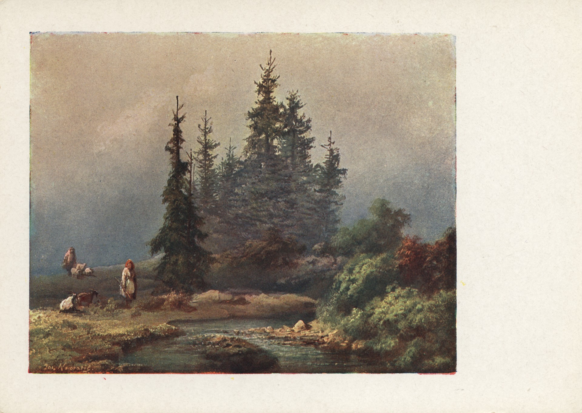 Пейзаж. Река и сосны