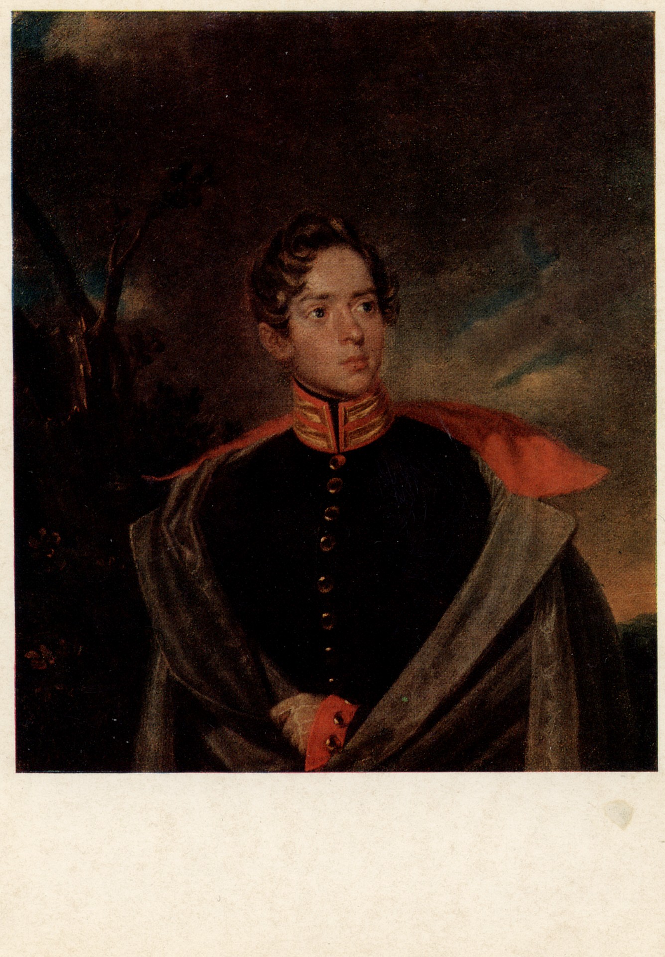 Портрет юноши в шинели и зелёном мундире