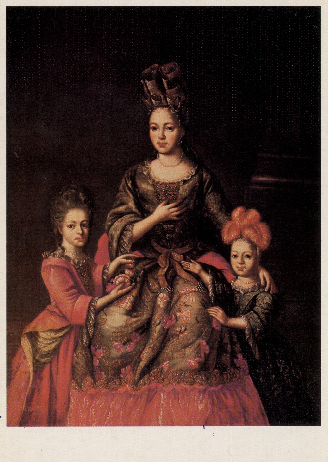 Портрет А.Я Нарышкиной с детьми Александрой и Татьяной