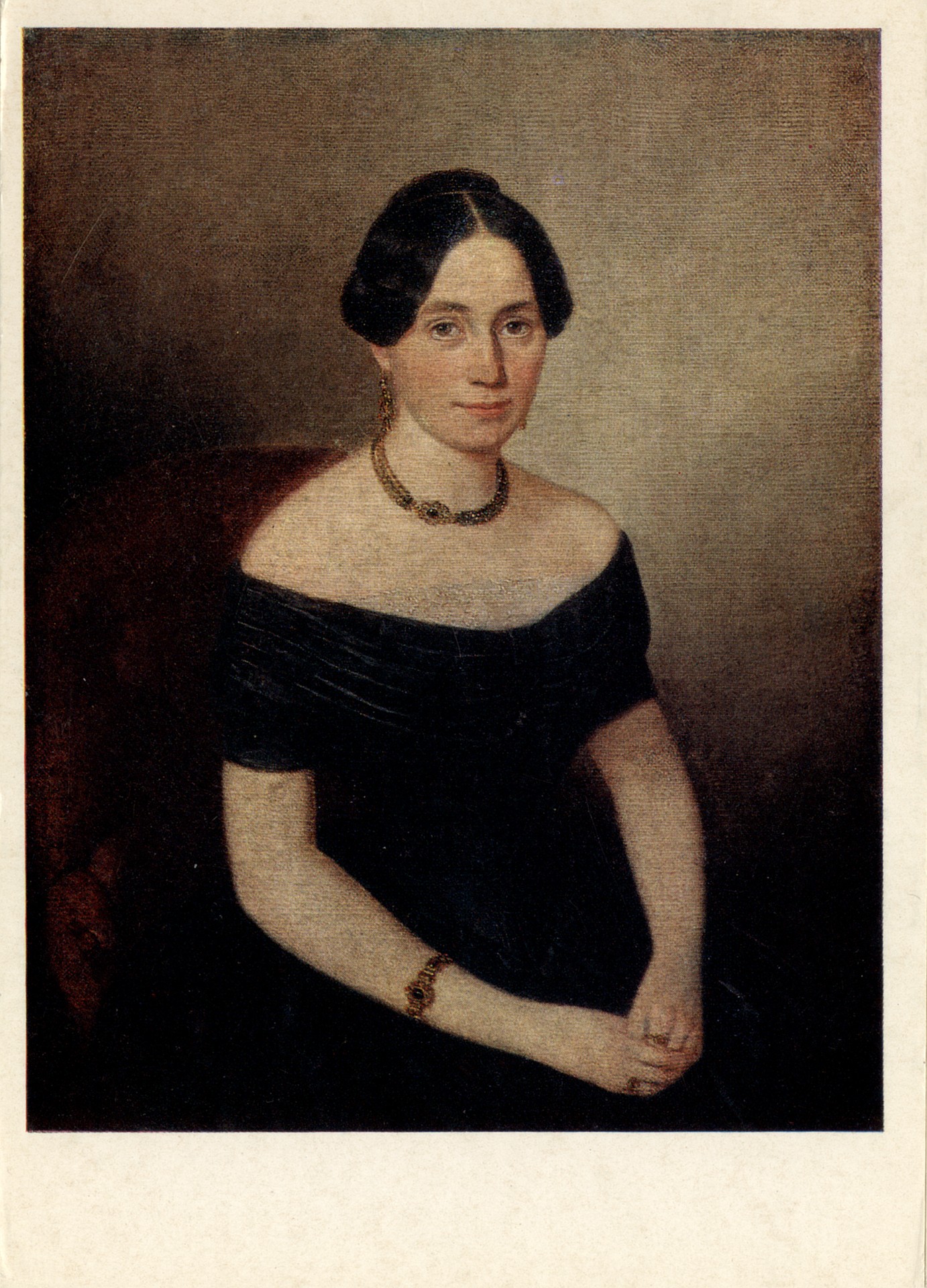 Портрет дамы в синем платье. 1840-е