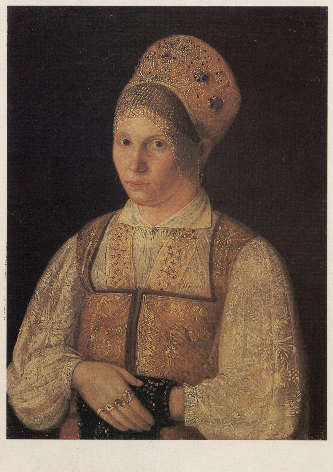 Портрет крестьянки с синим платочком в руках. 1820-е