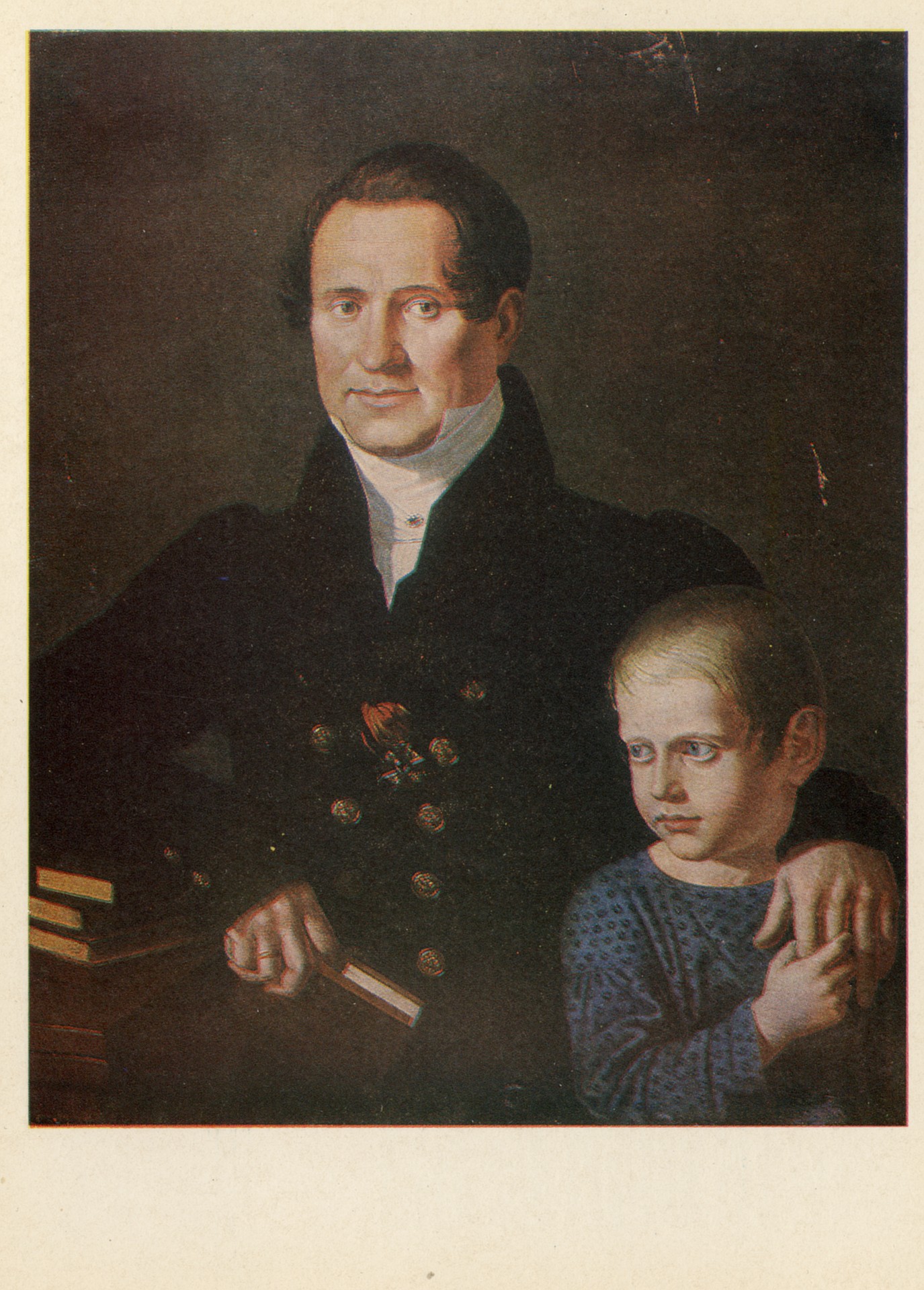 Портрет мужчины с девочкой. 1820-е