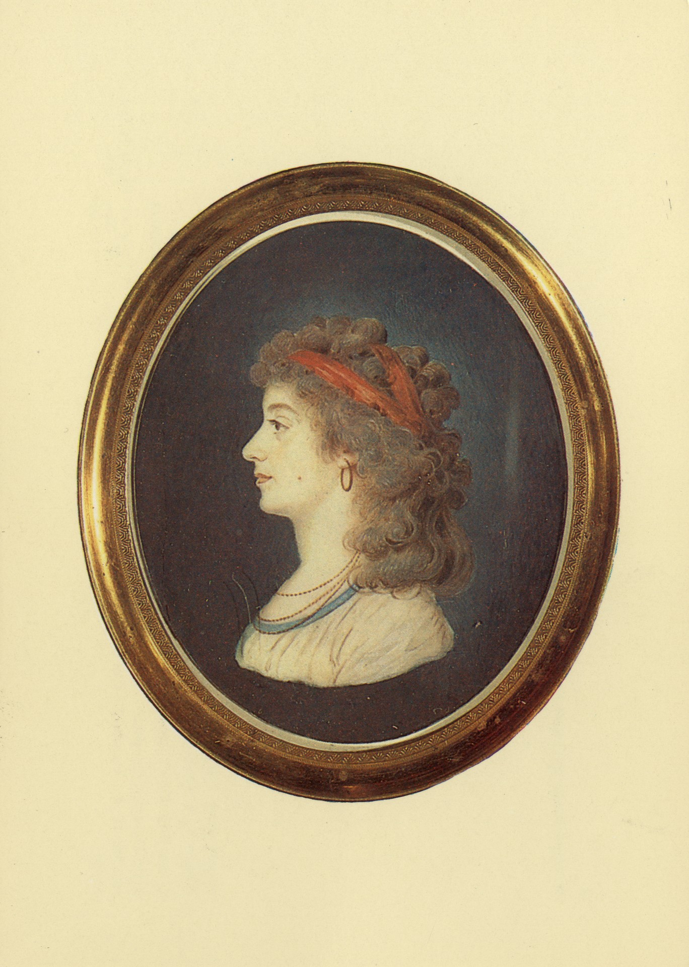 Портрет неизвестной с красной лентой в волосах. 1790-е