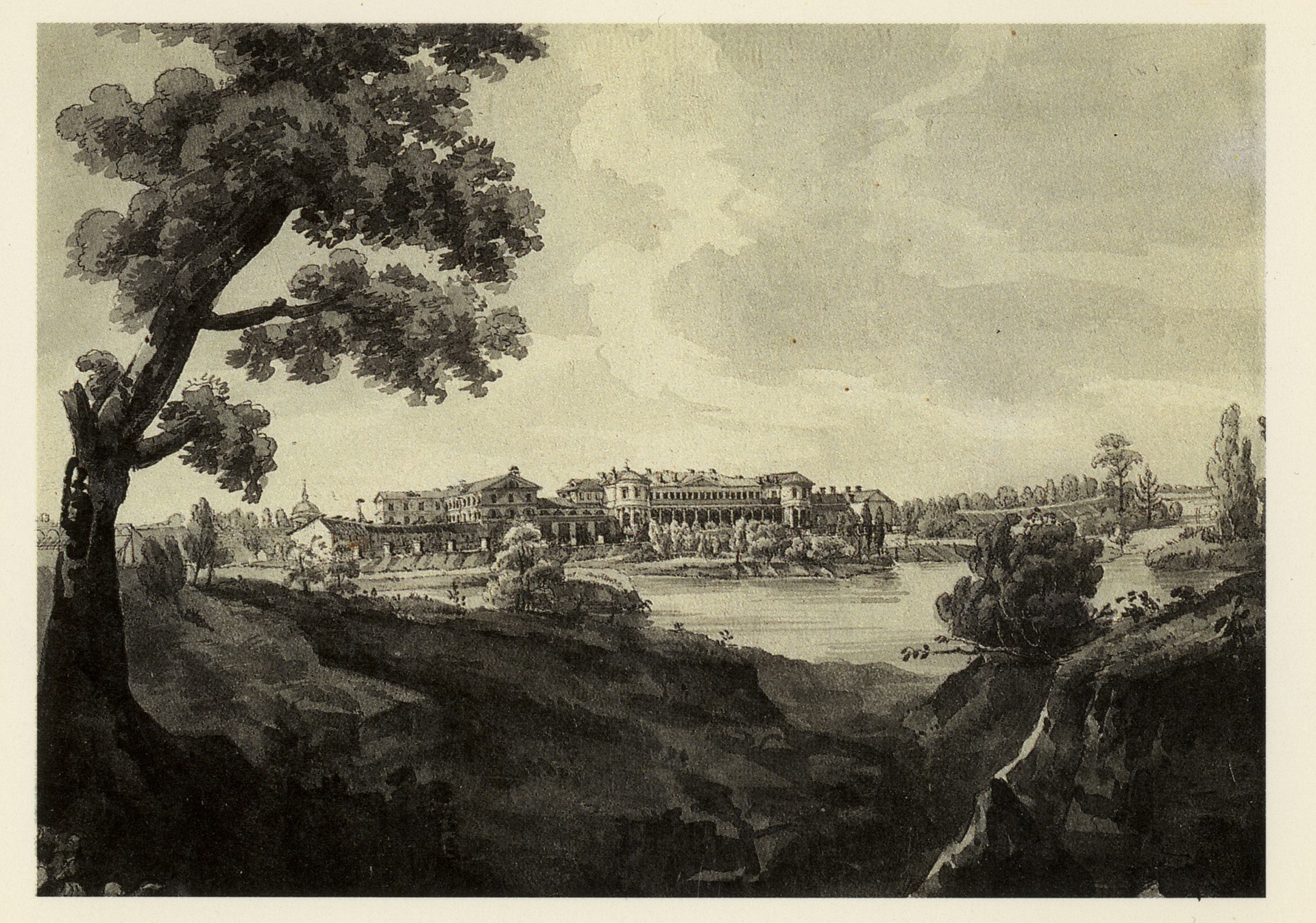 Вид имения А.К Разумовского Горенки со стороны пруда