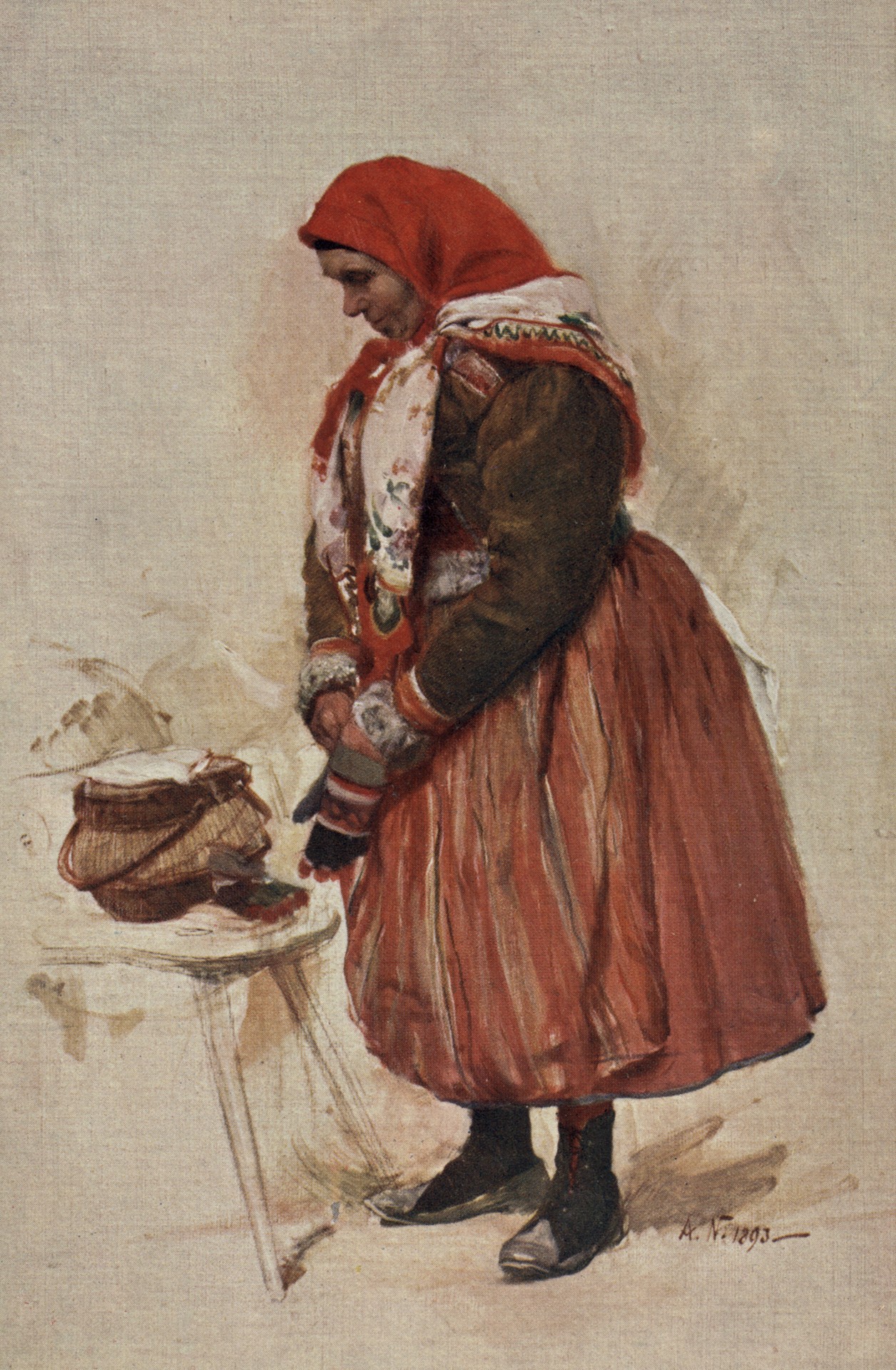 Баба с рукавичкой