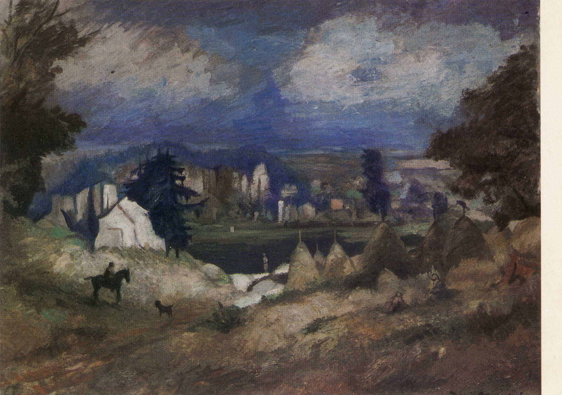 Пейзаж с всадником