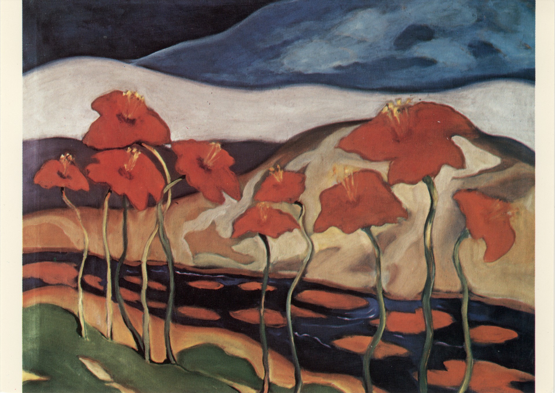 Пейзаж с цветами