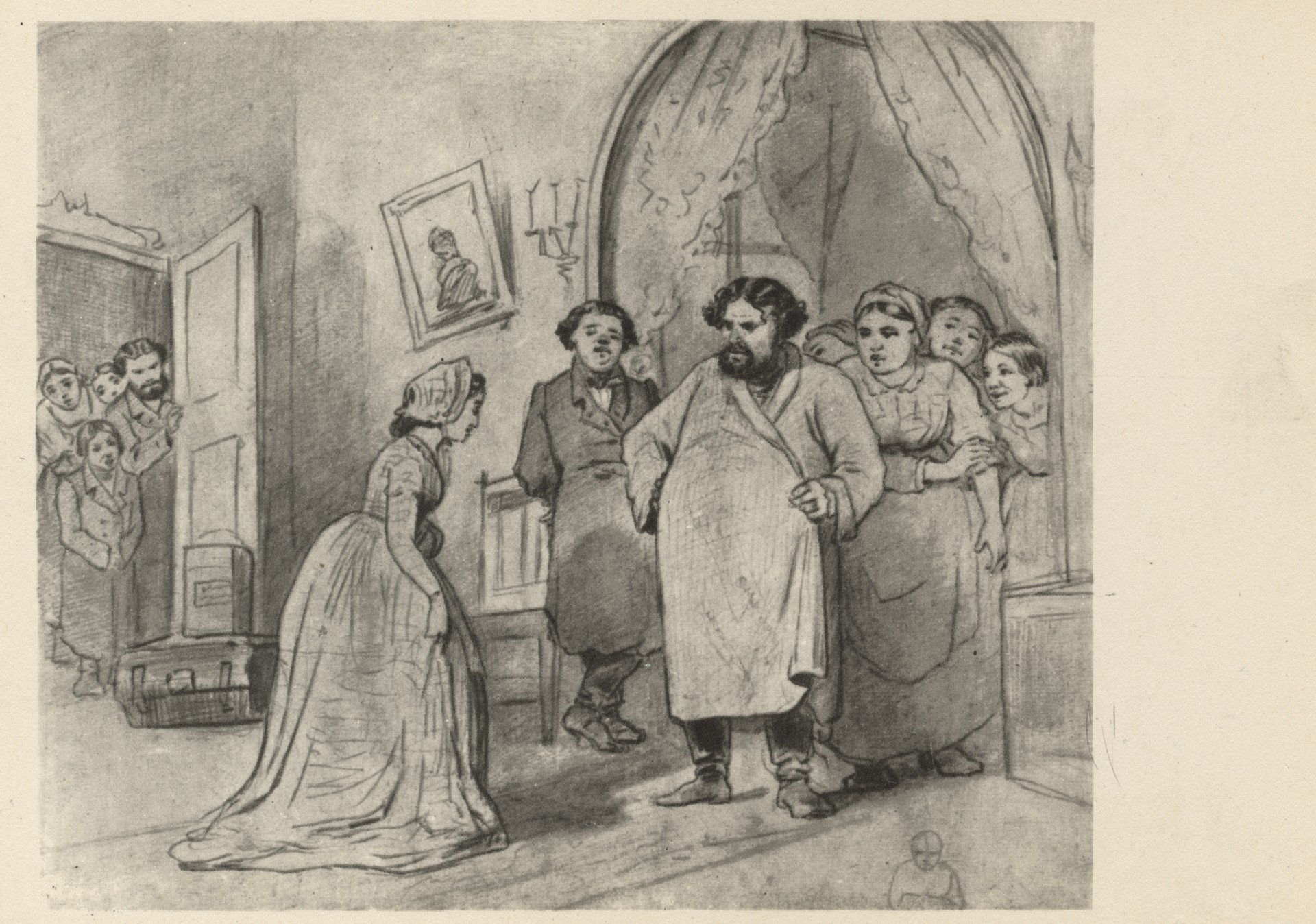 Приезд гувернантки в купеческий дом