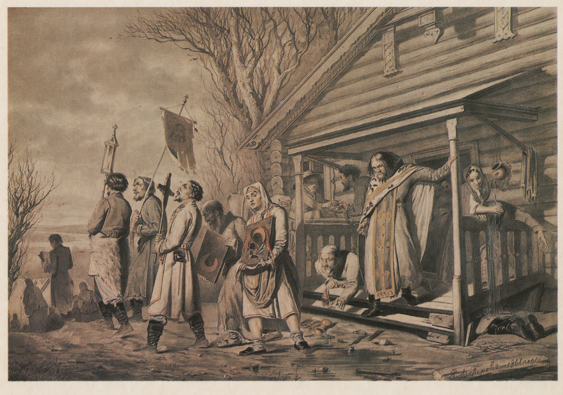 Сельский крестный ход на пасхе. 1862