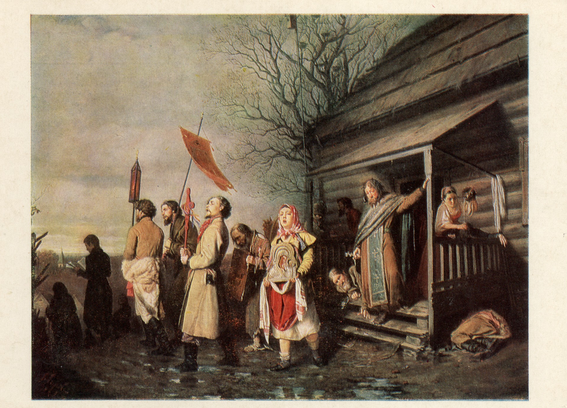 Сельский крестных ход на пасхе. 1861