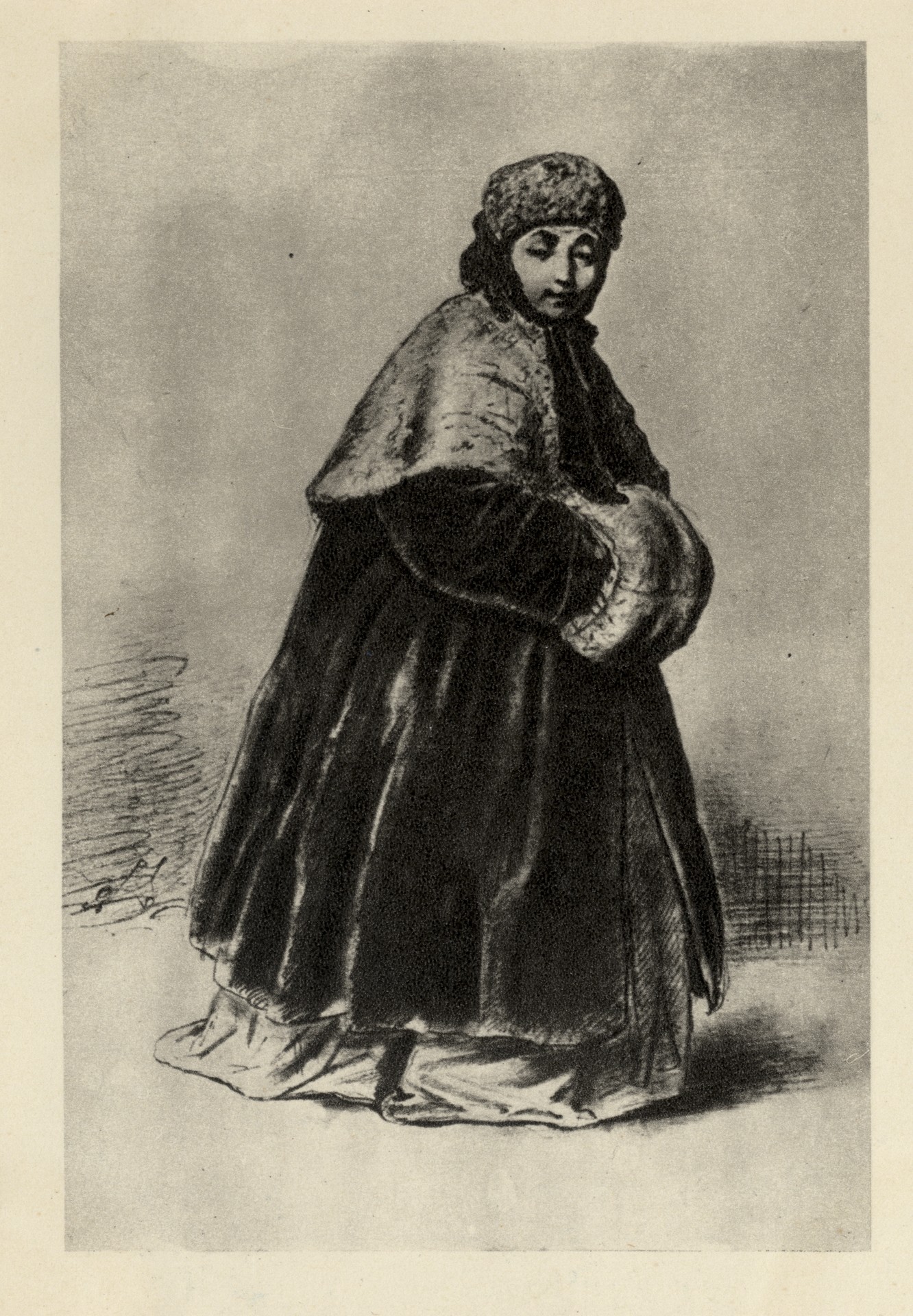 Смущённая девушка. Этюд к картине Дворник, отдающий квартиру барыне