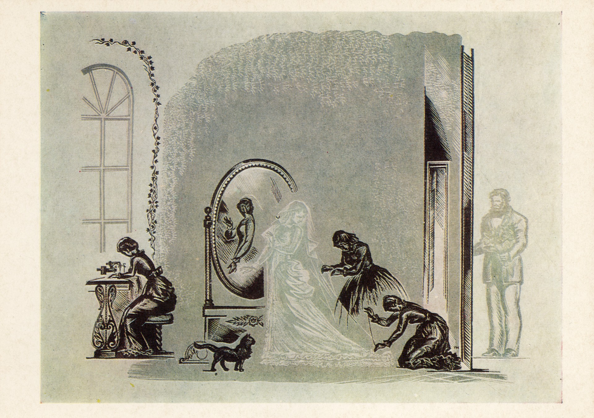 Кити в подвенченом платье. Иллюстрация к роману Анна Каренина