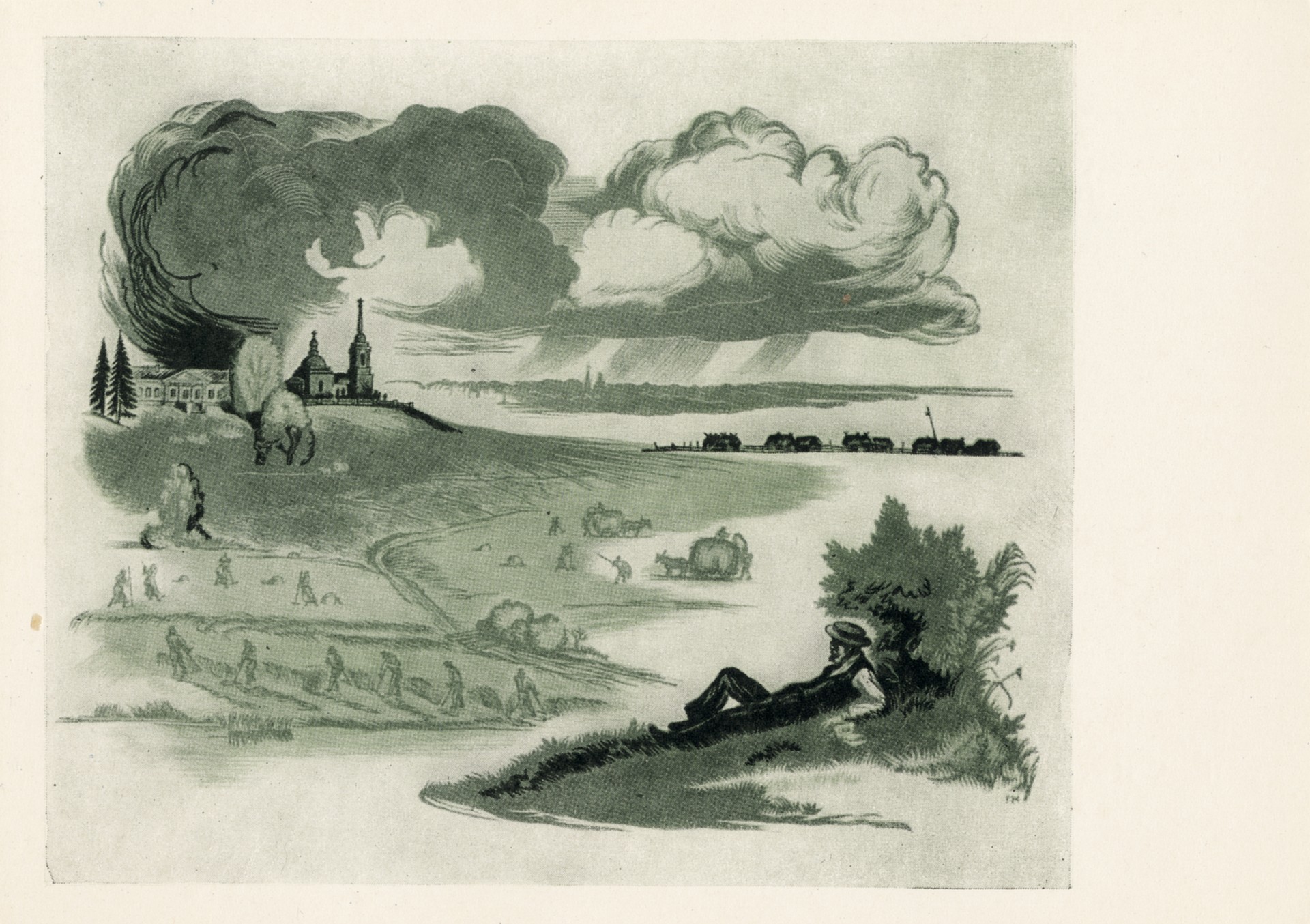 Левин в деревне иллюстрация к Анне Карениной