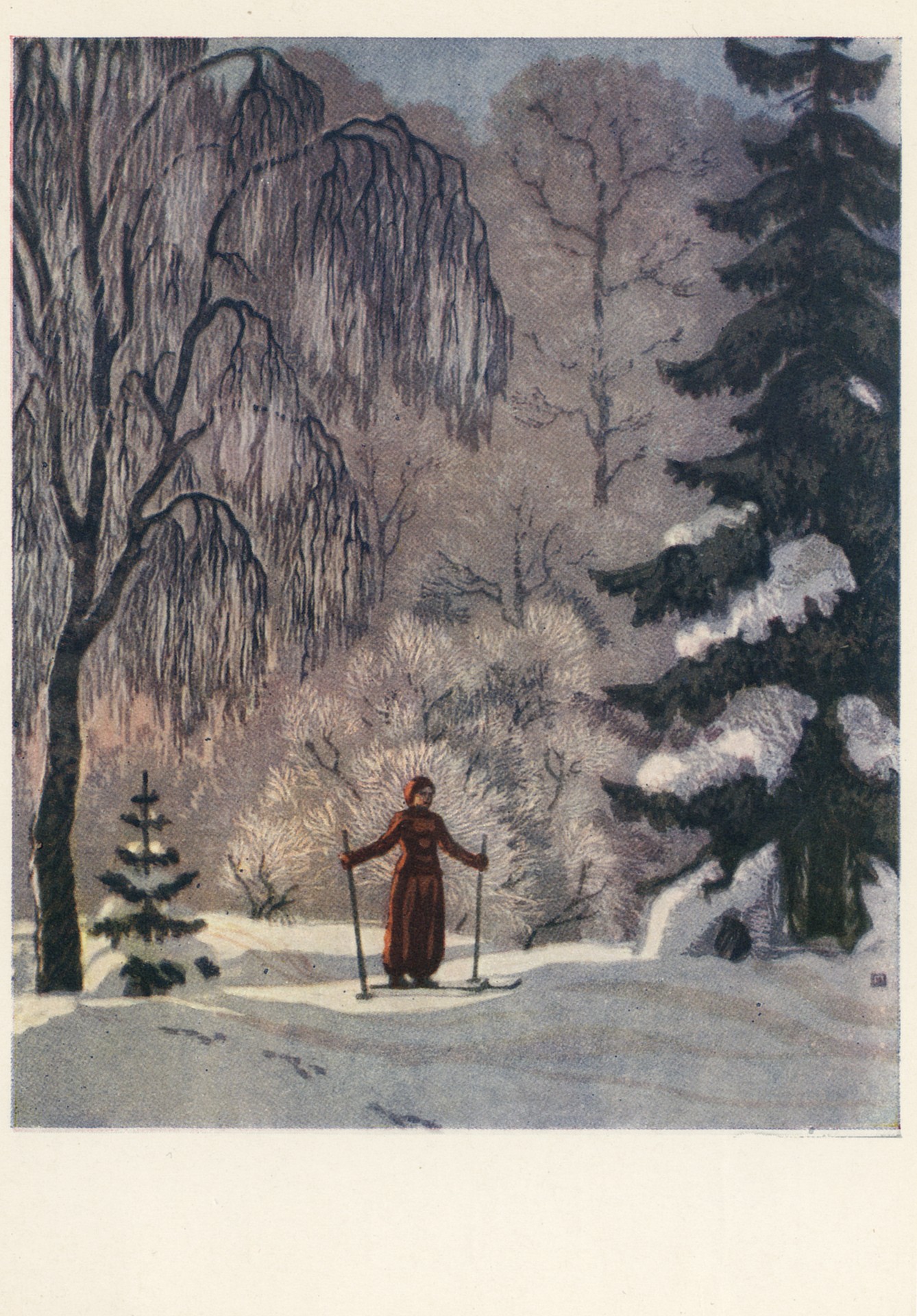 Зима. На лыжах