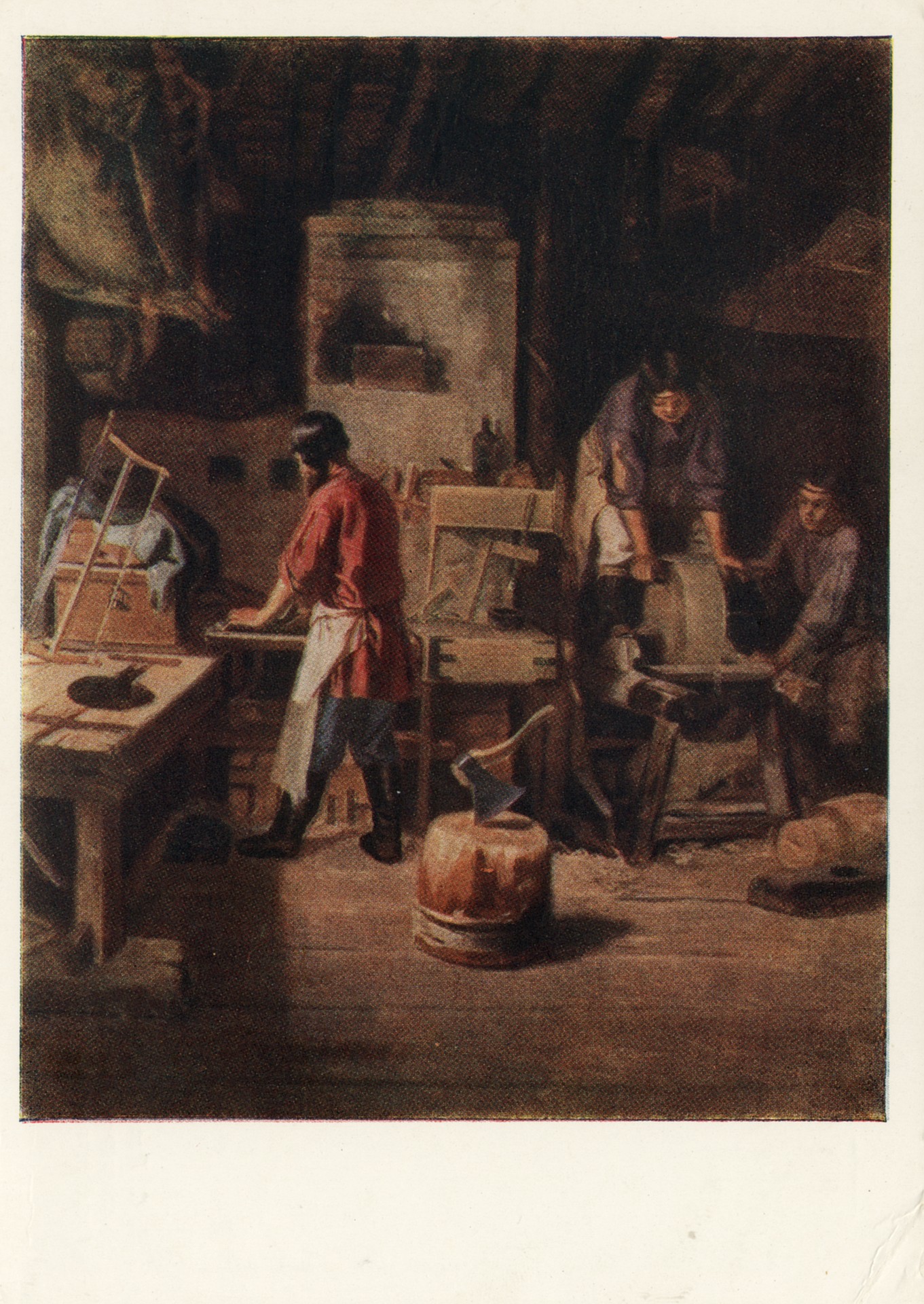 В столярной мастерской