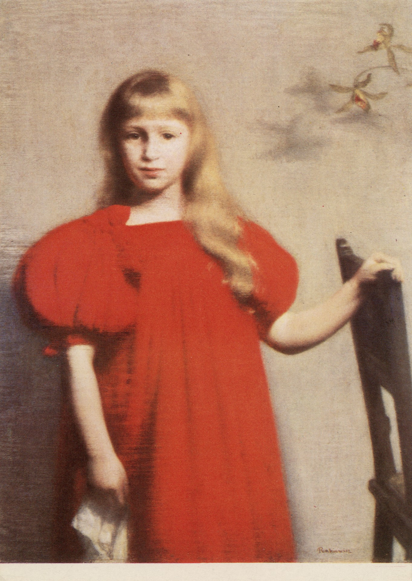 Портрет девочки в красном платье