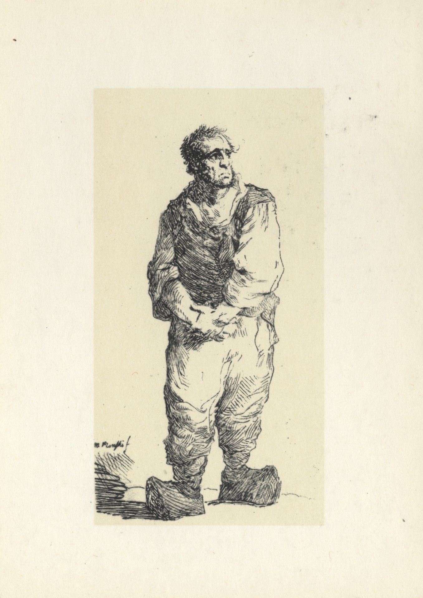 Рабочий в постолах