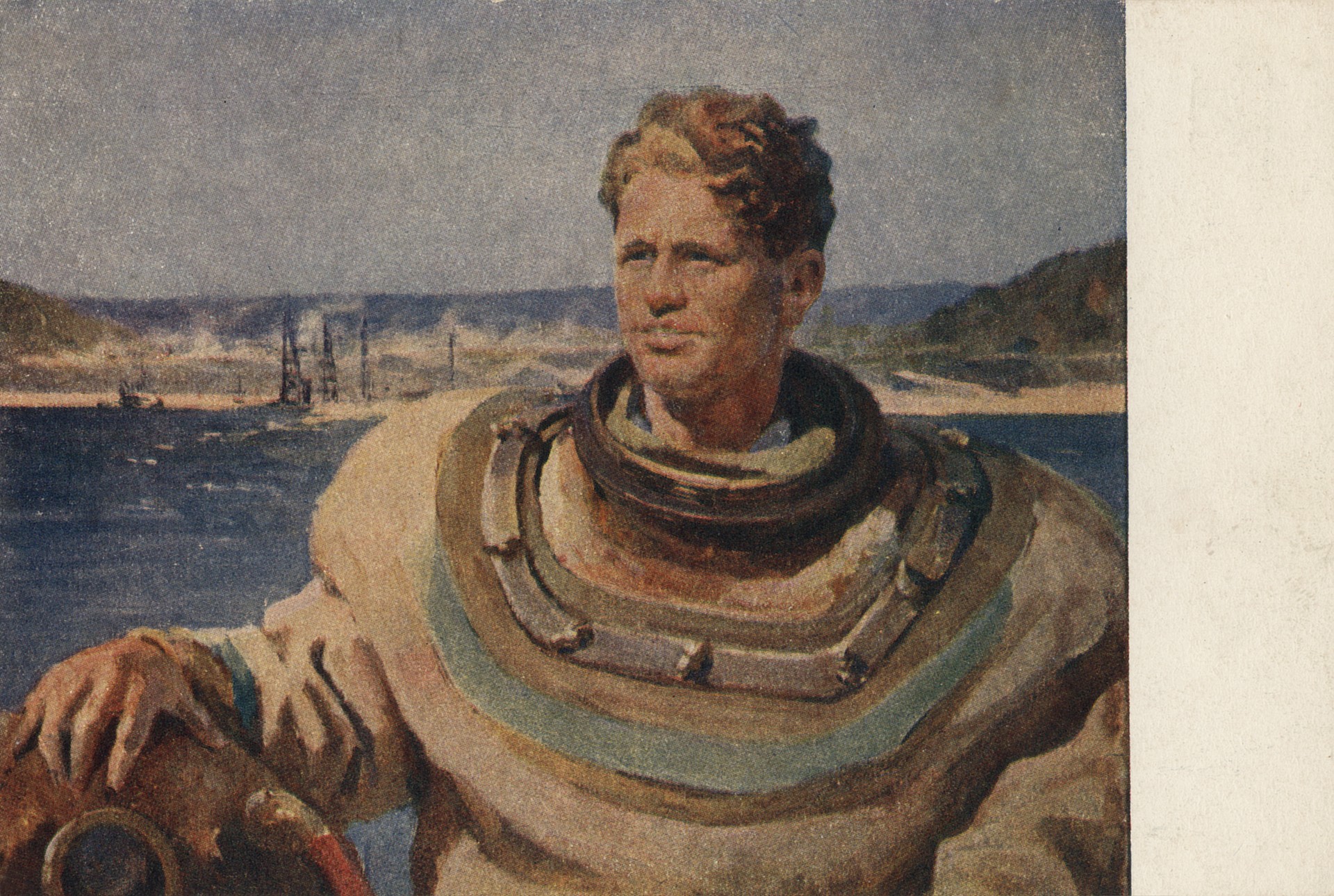 Водолаз Куйбышевской ГЭС В. Журкин