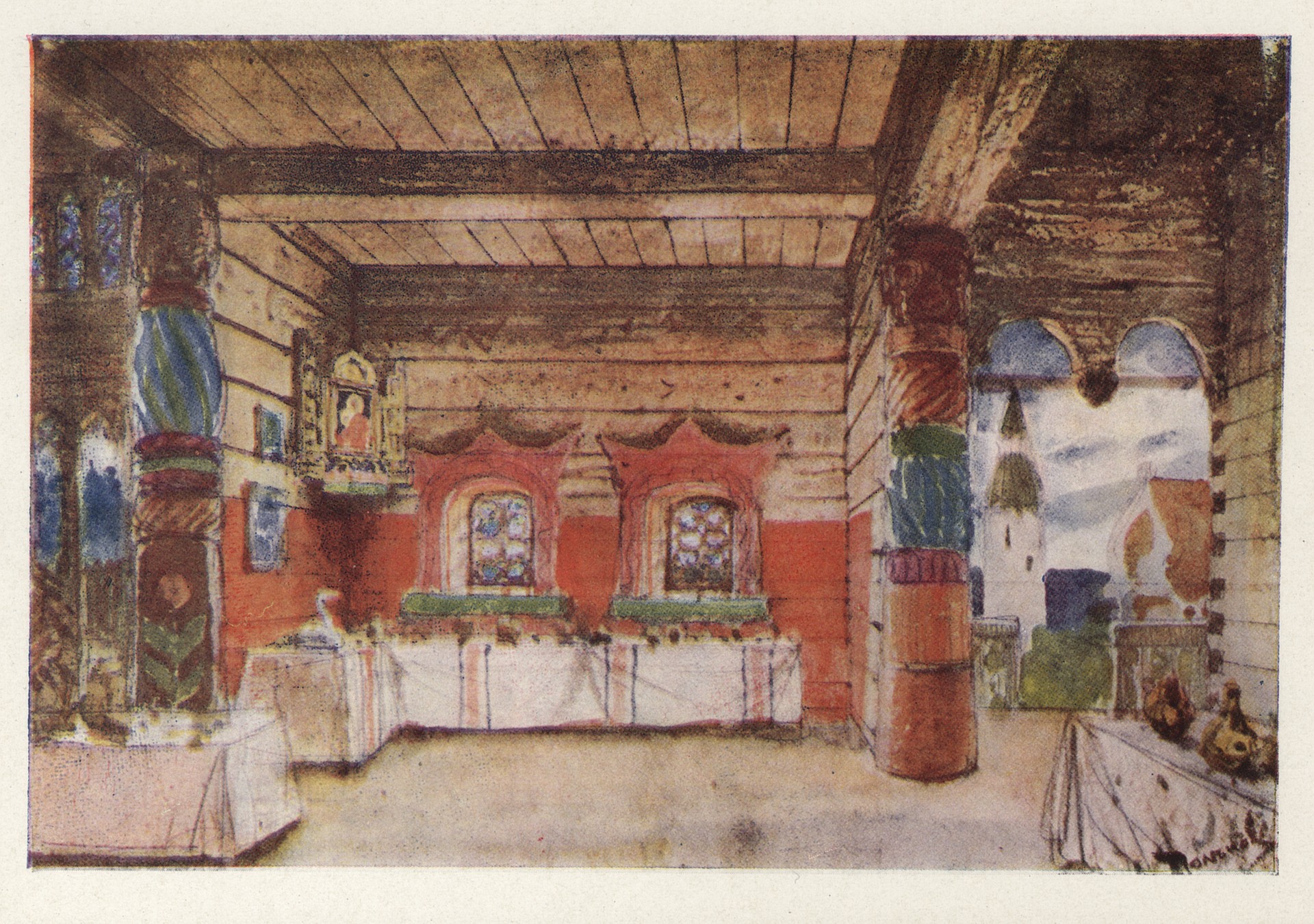 Эскиз декорации к опере А.А Оленина Кудеяр