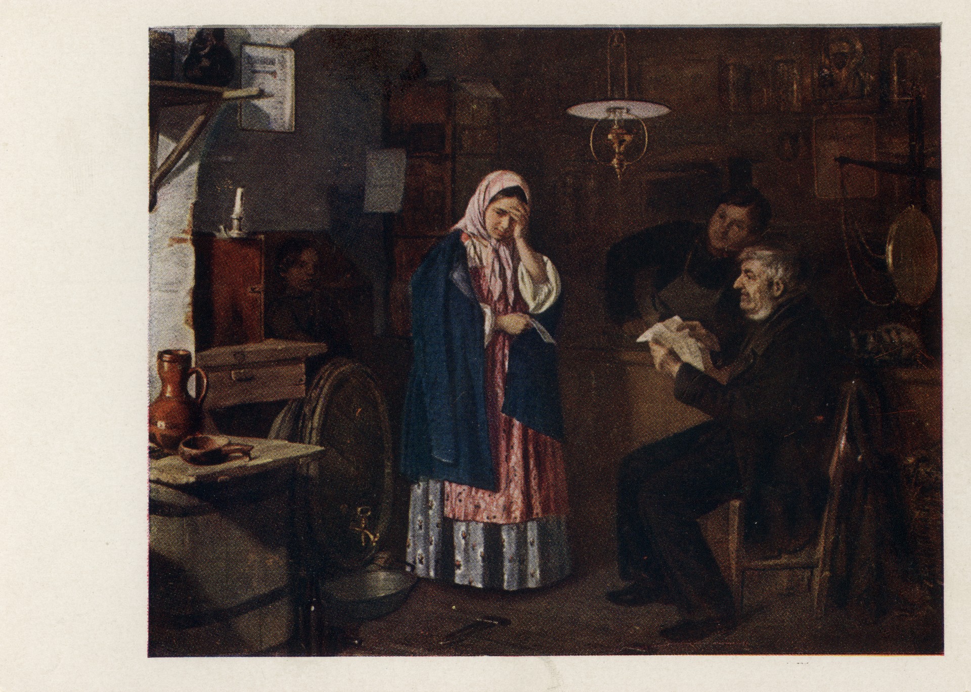 Чтение письма в офощной лавке