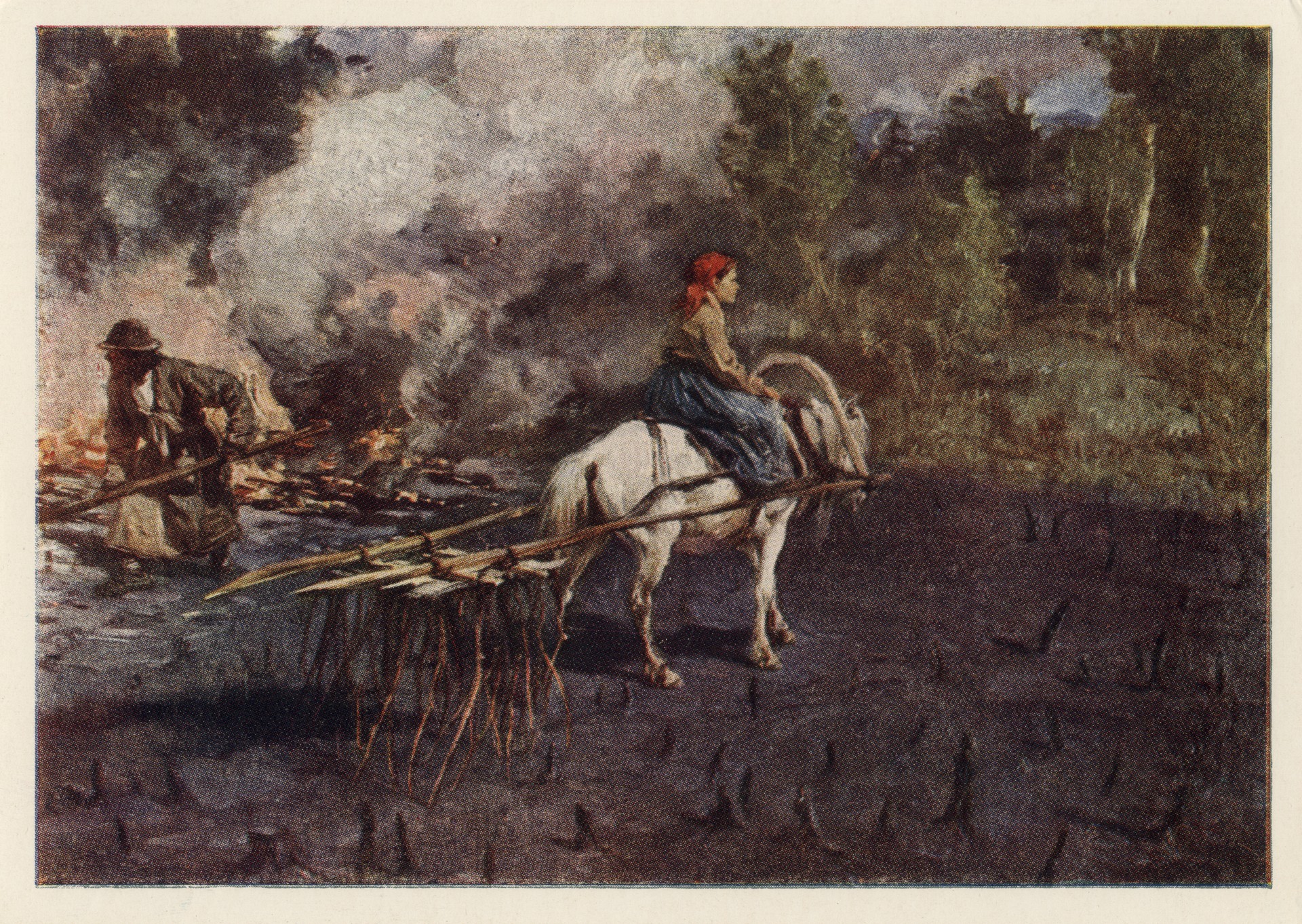 Приготовление почвы для посева льна в Вологодской губернии