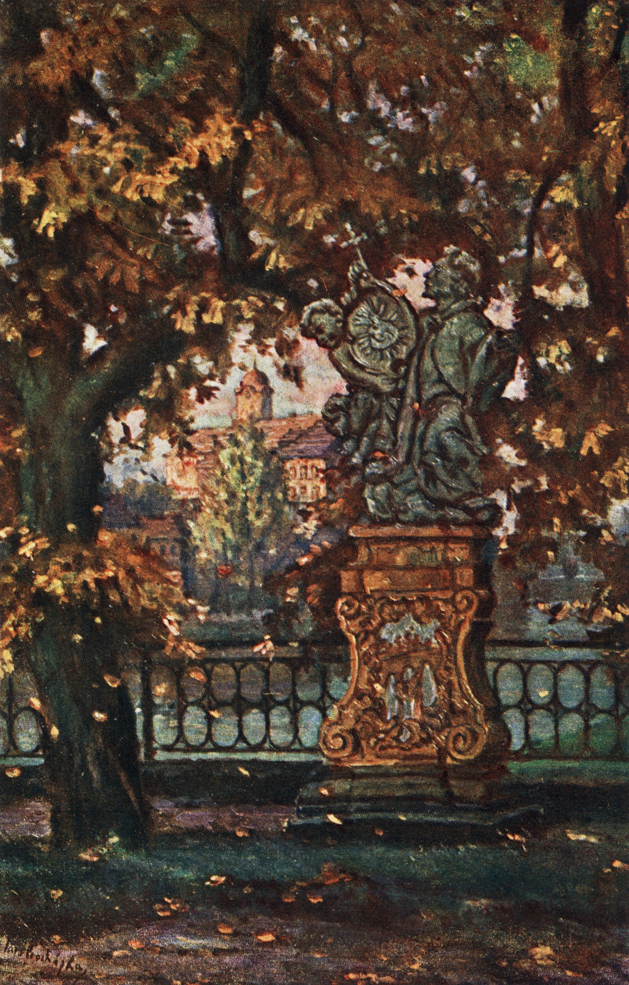 Историческая статуя в лазнях Подебрад