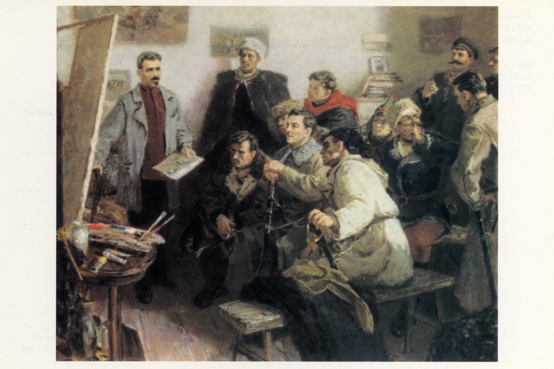 К.Е. Ворошилов в мастерской у М.Б. Грекова