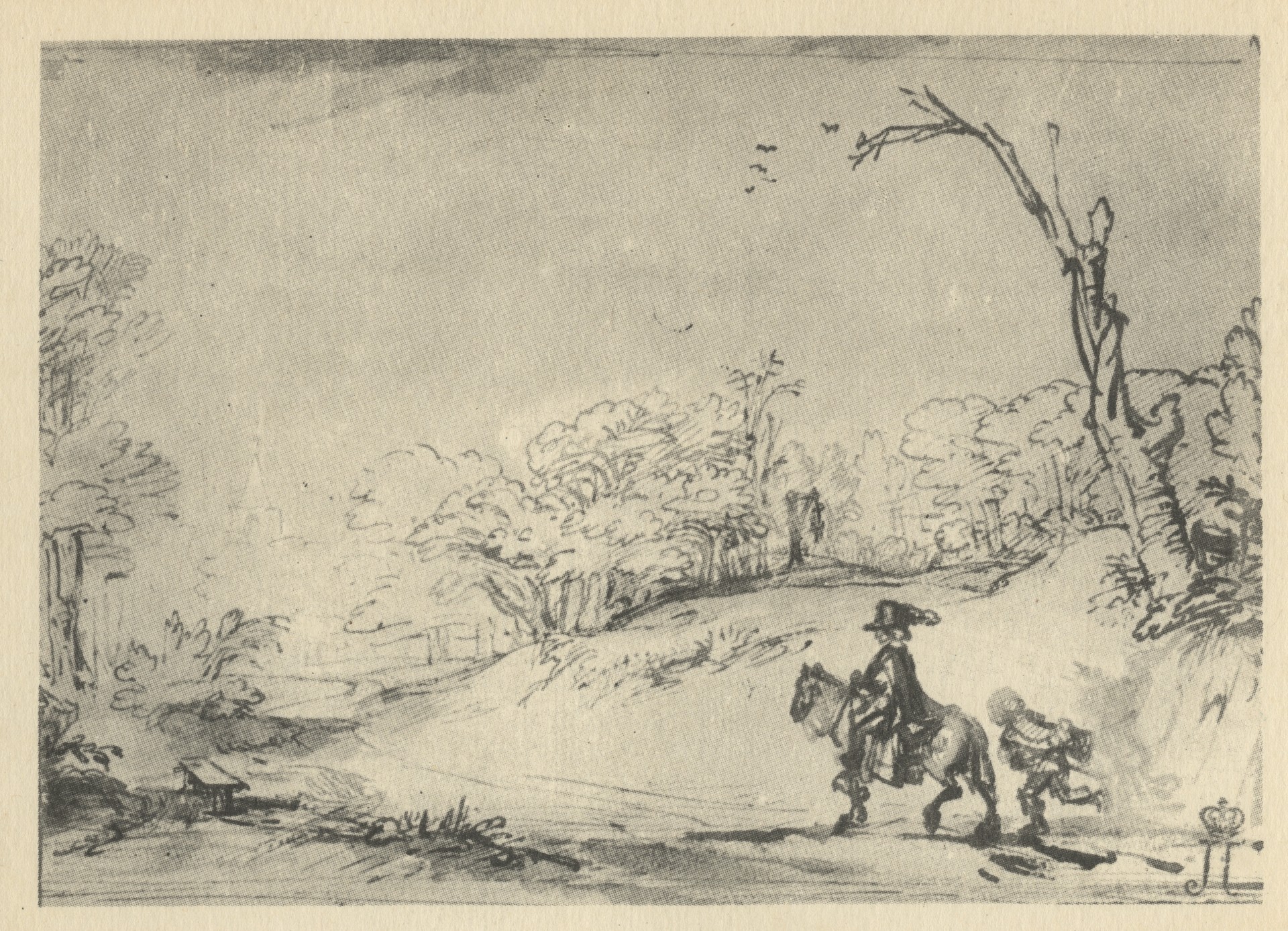 Пейзаж с всадником