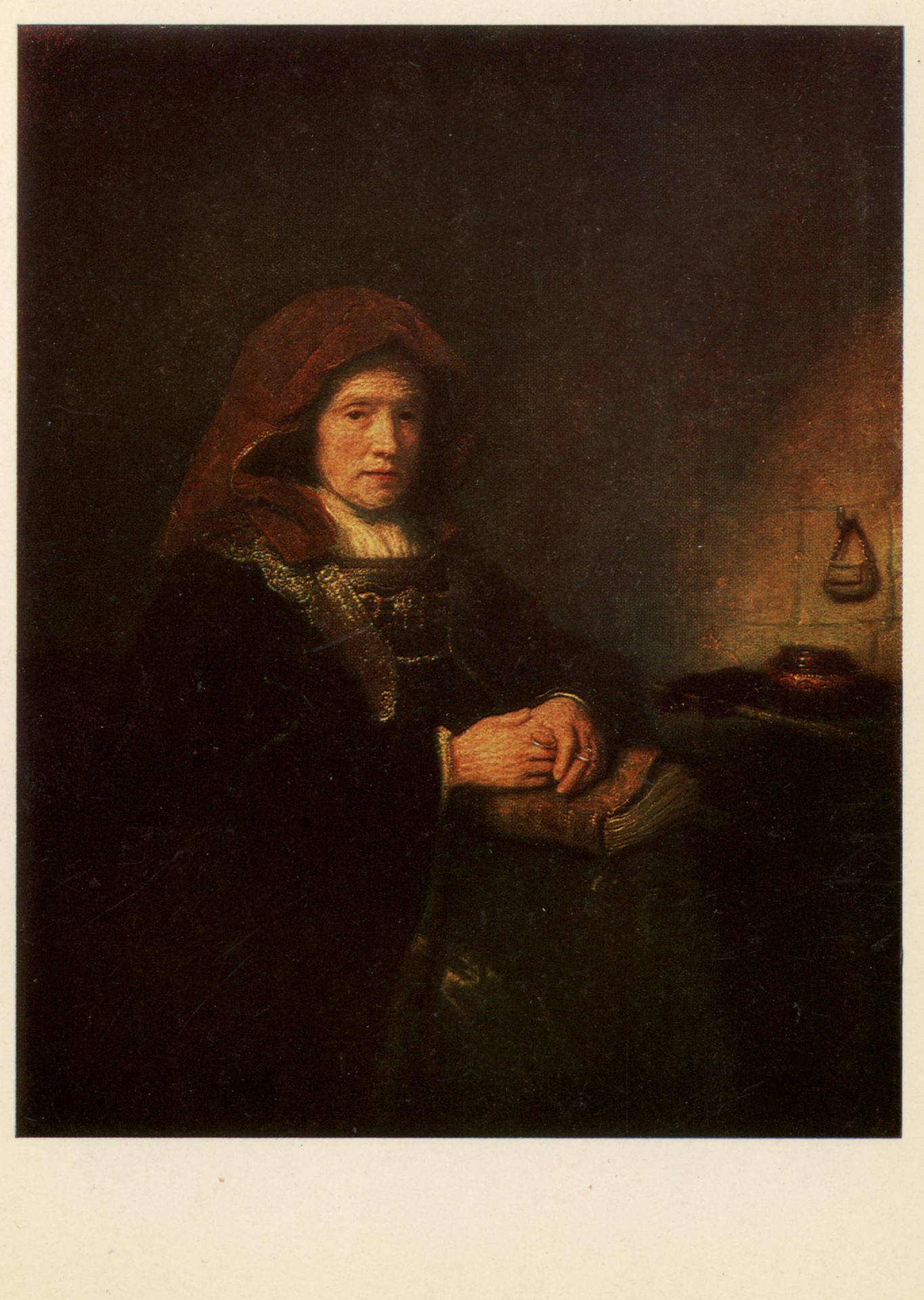 Портрет старушки с очками в руках