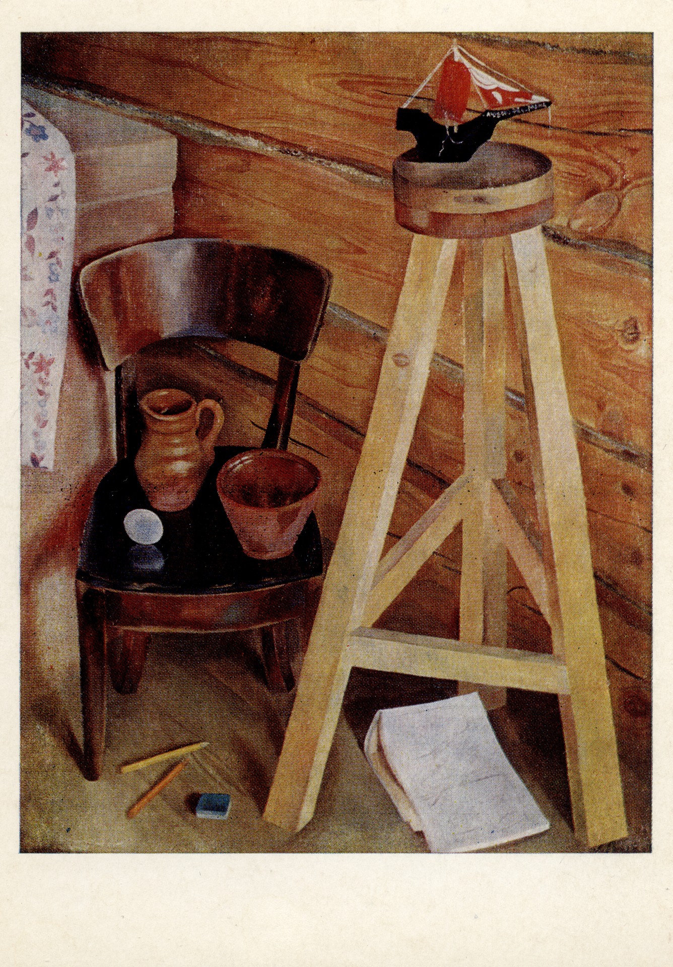 Натюрморт с чёрным корабликом