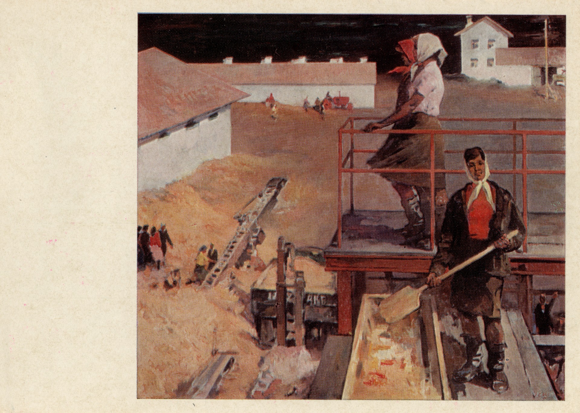 На колхозном току