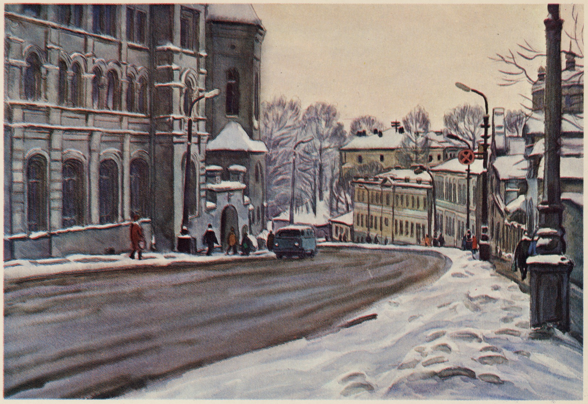 Город Смоленск. Первый снег. Большая Советская улица