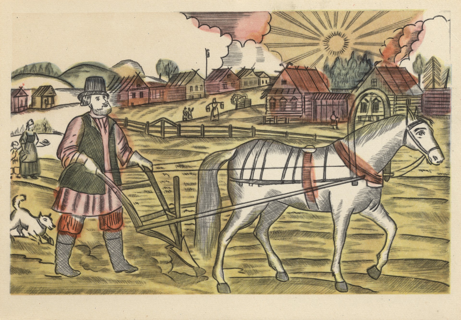 Мужик пашеньку пахал