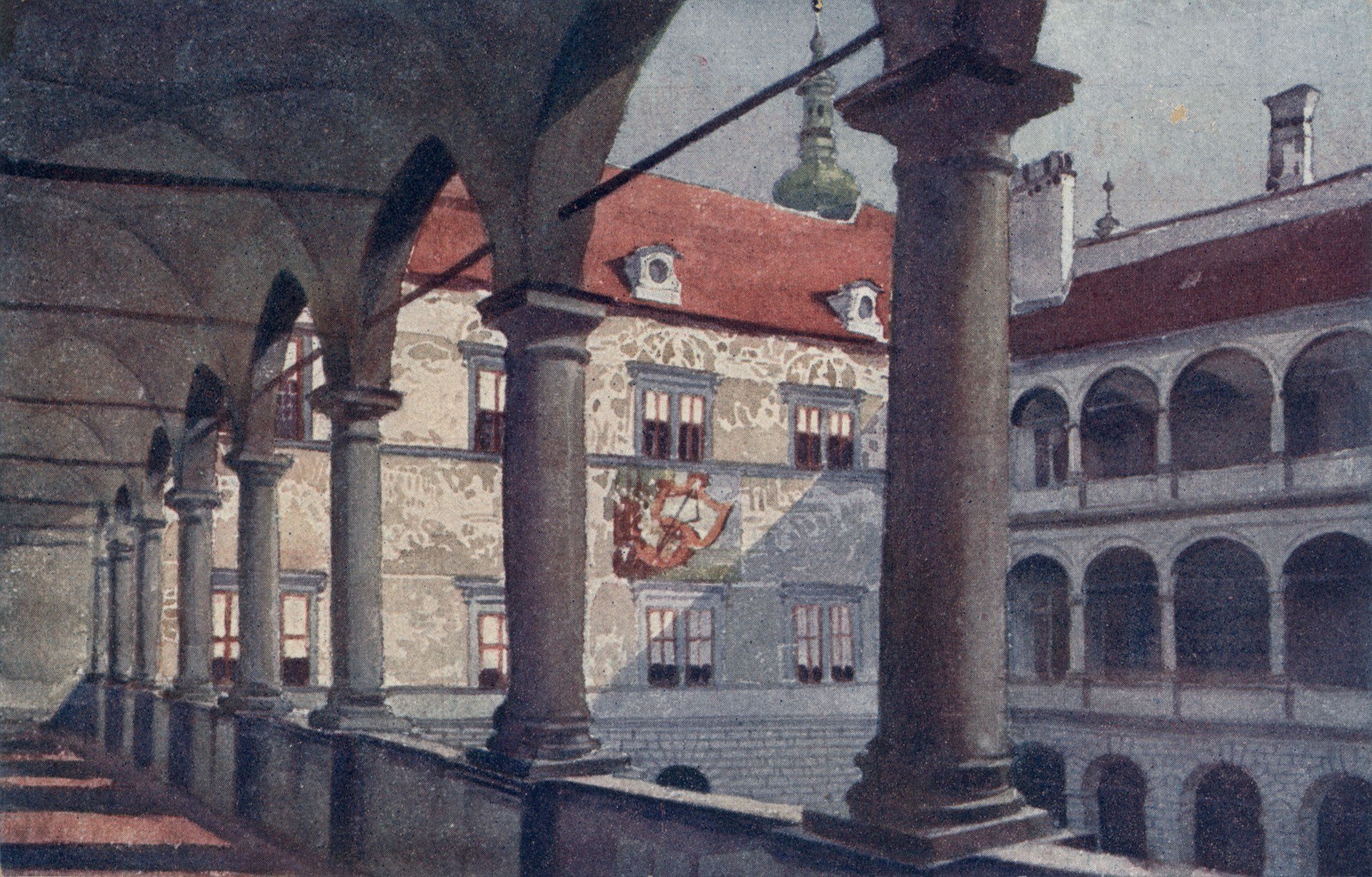 Двор замка с галереей