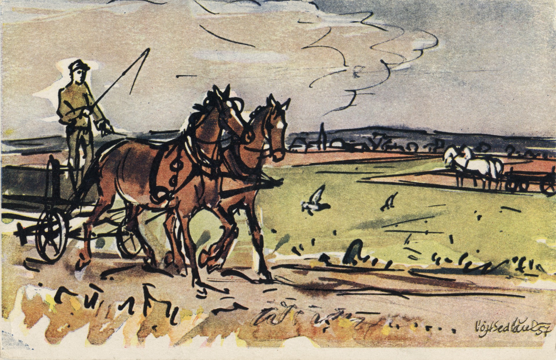 Повозка в поле