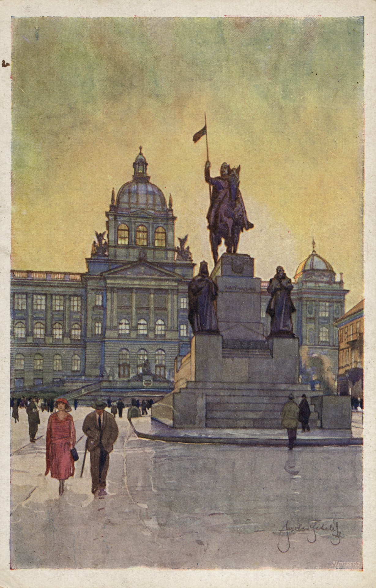 Памятник Св. Вацлава перед национальным музеем