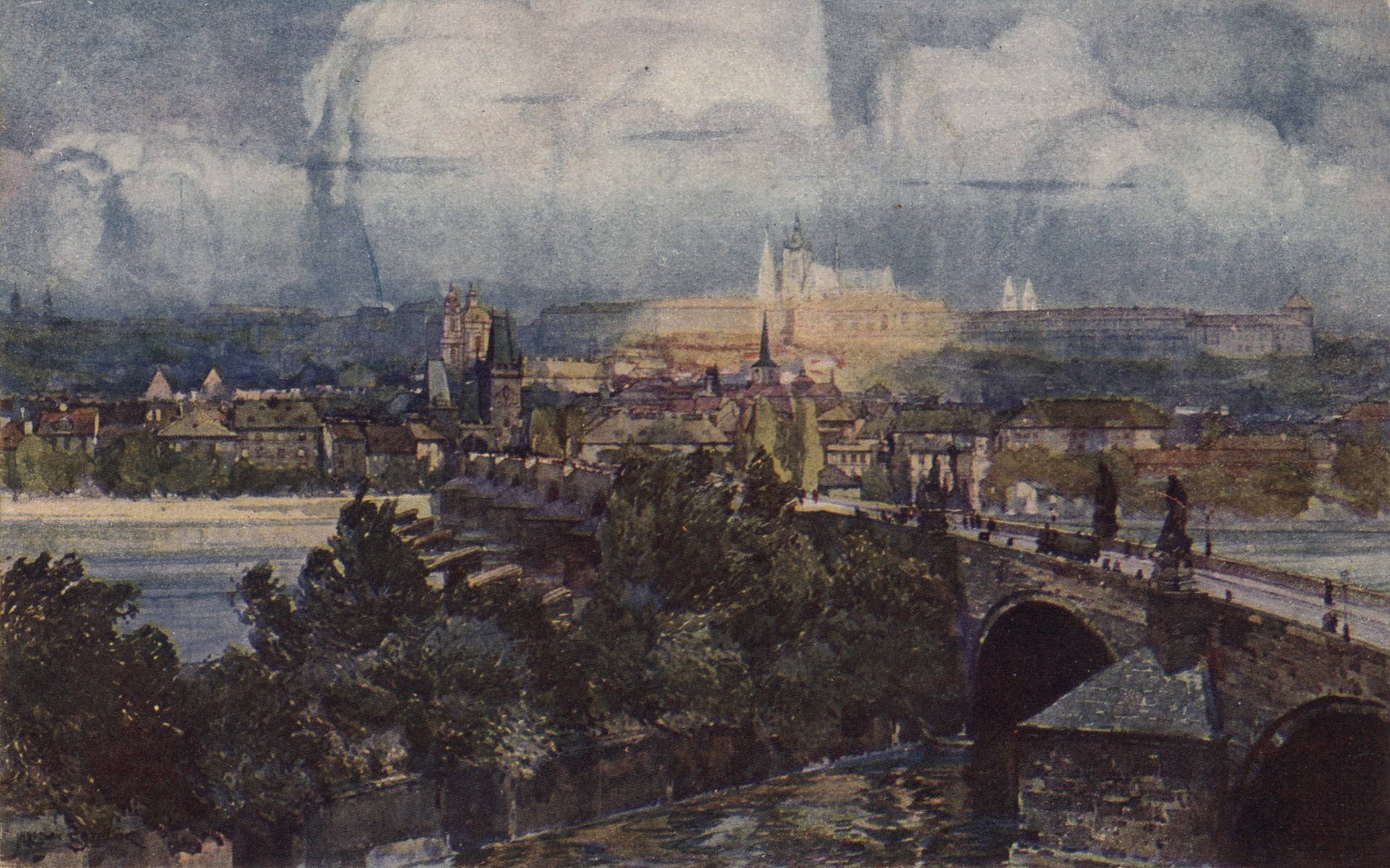 Панорама Градчан в Праге