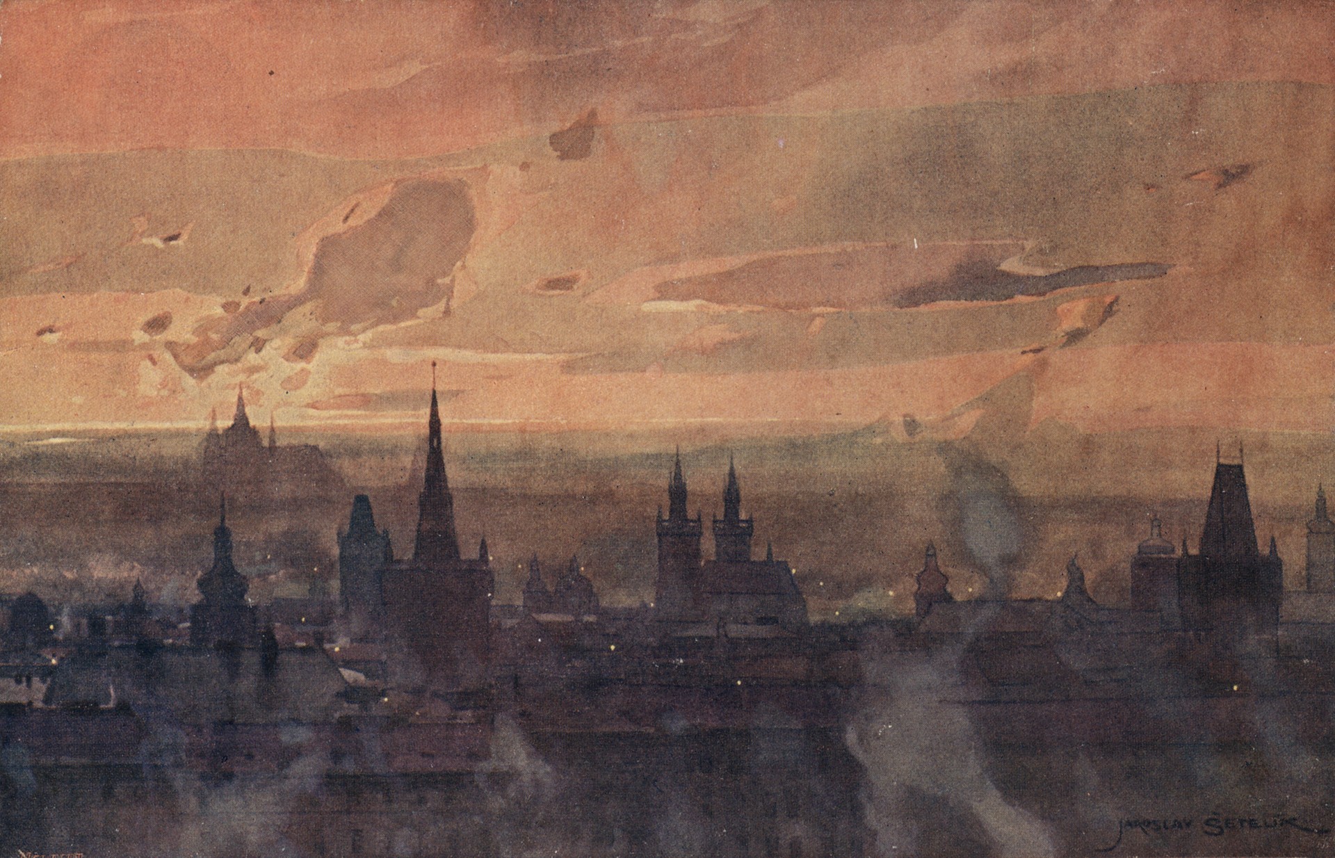 Прага. Заход солнца