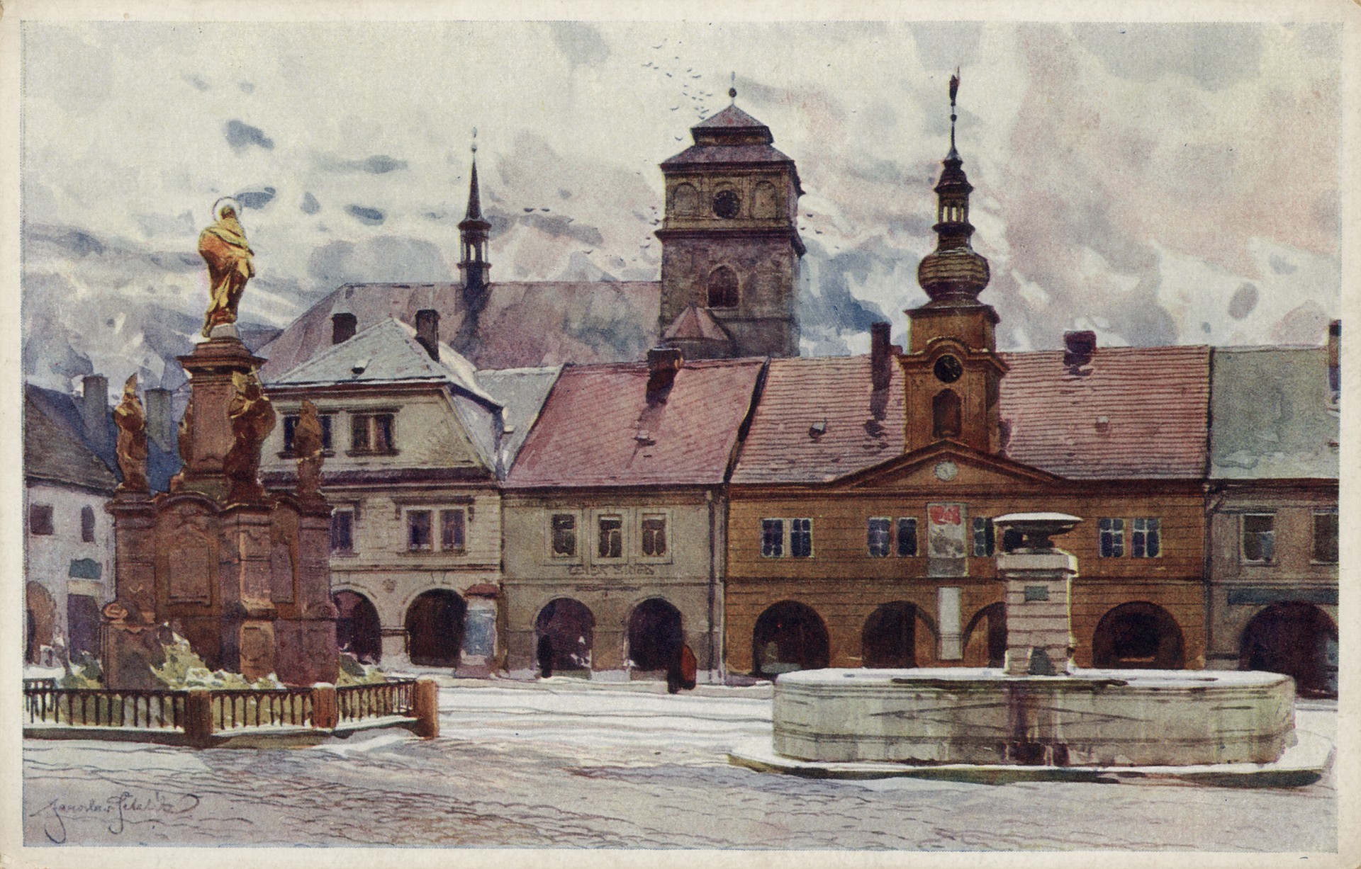 Соботка. На площади