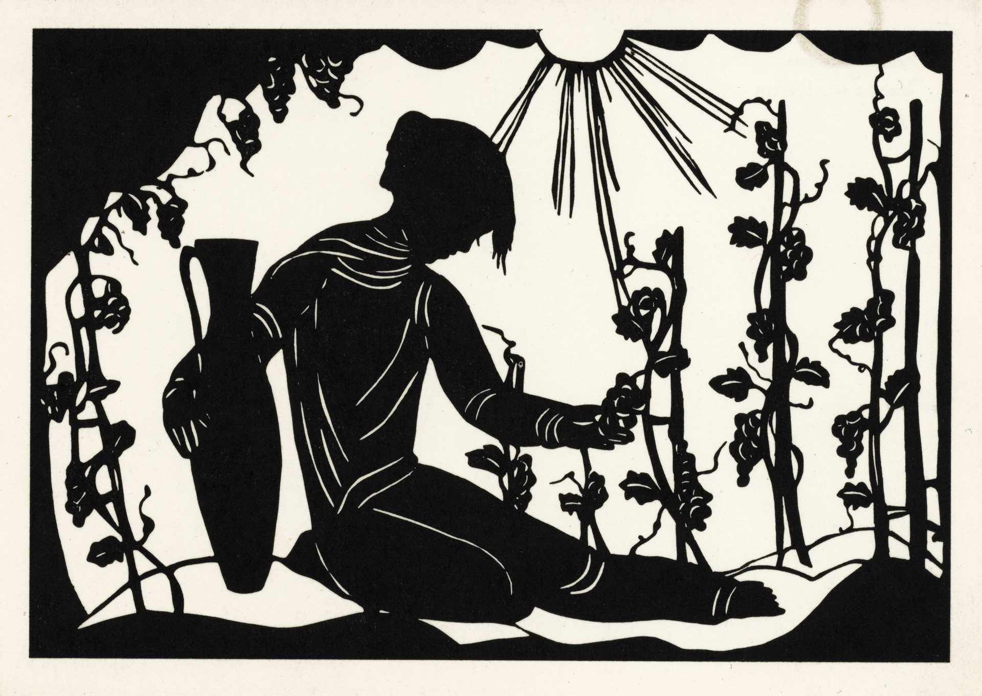 Гроздь винограда превращается в вино