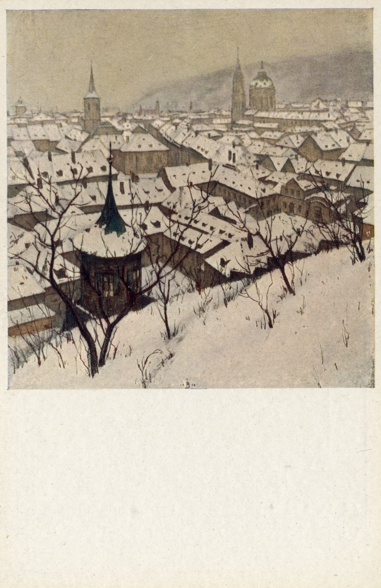 Прага под снегом